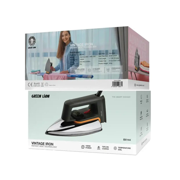 Green Lion Vintage Iron 1000W – Black and Silver