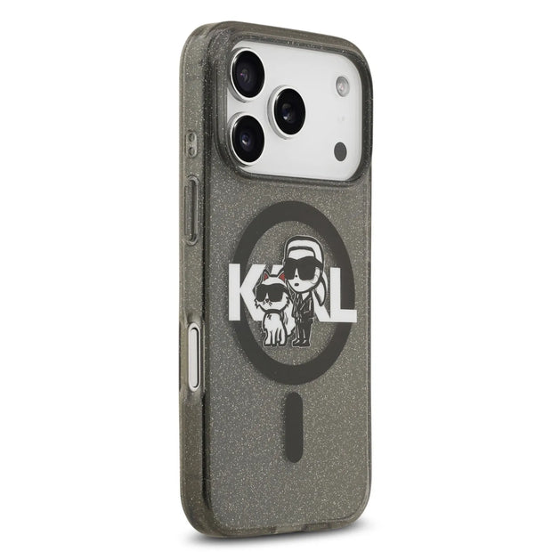 Karl Lagerfeld Luxury MagSafe IML Glitter Case – iPhone 17 Pro Max | Black