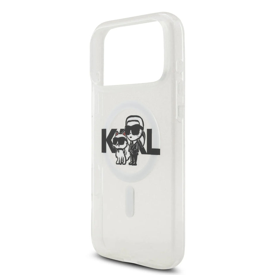Karl Lagerfeld Luxury MagSafe IML Glitter Case – iPhone 17 Pro Max | Transparent