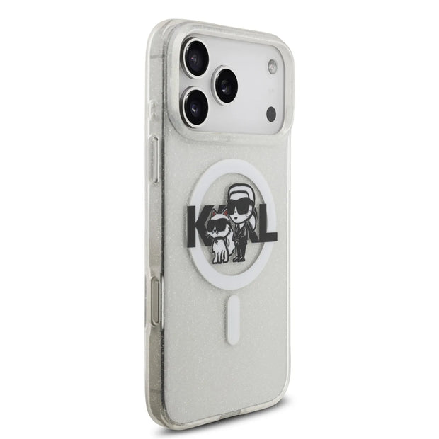 Karl Lagerfeld Luxury MagSafe IML Glitter Case – iPhone 17 Pro Max | Transparent