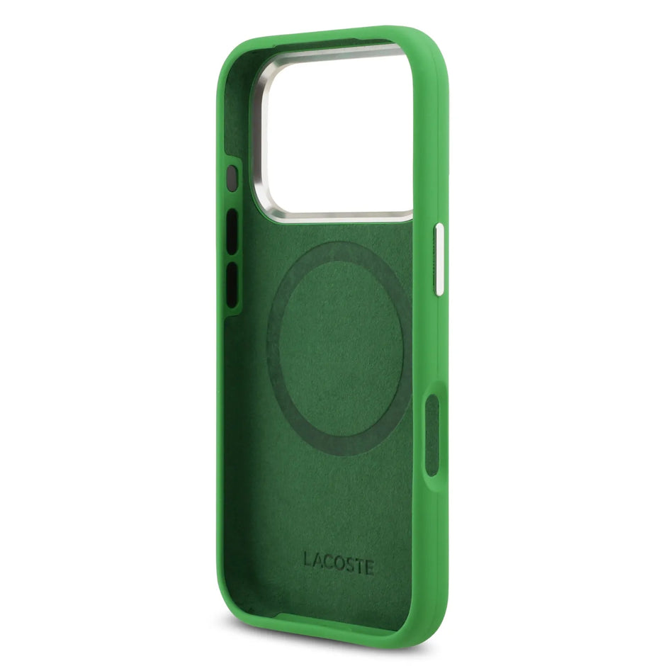 Lacoste Luxury MagSafe Silicone Case – iPhone 17 Pro | Estragon Green
