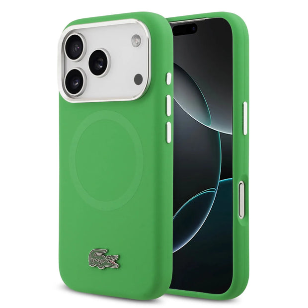 Lacoste Luxury MagSafe Silicone Case – iPhone 17 Pro | Estragon Green