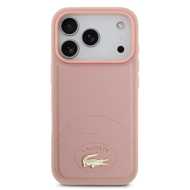 Lacoste Luxury MagSafe PU Leather Hard Case – iPhone 17 Pro Max | Pink