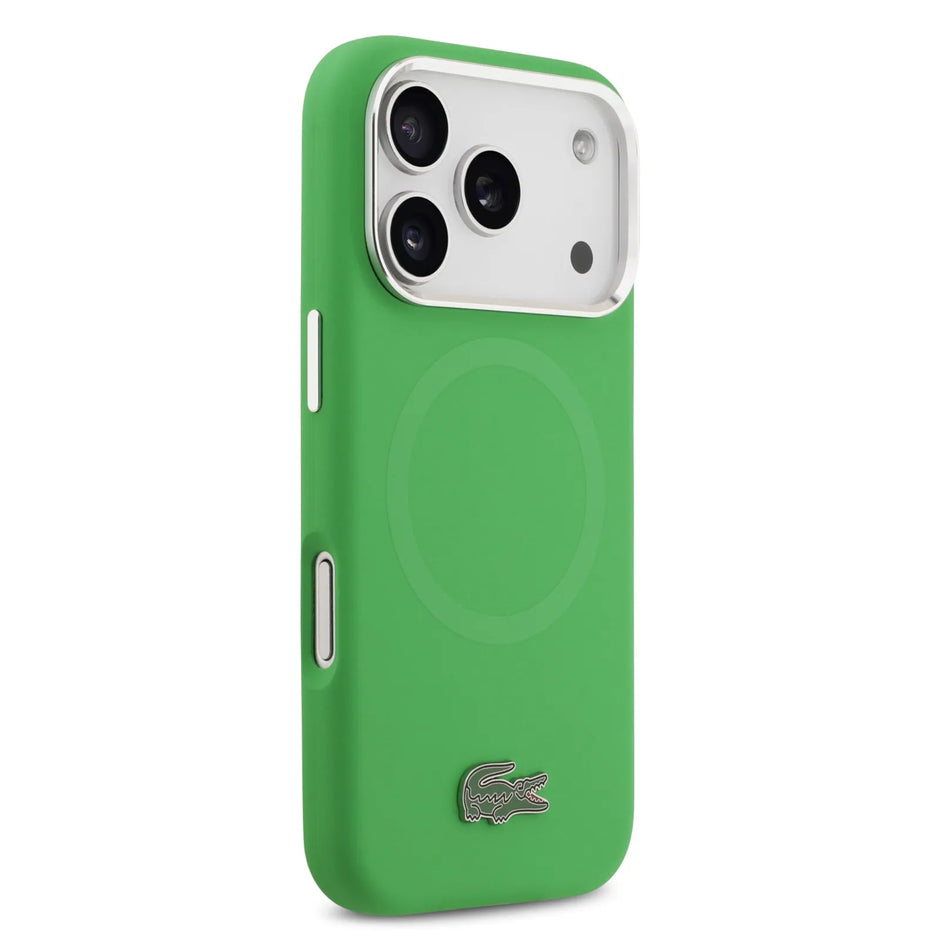 Lacoste Luxury MagSafe Silicone Case – iPhone 17 Pro Max | Estragon Green