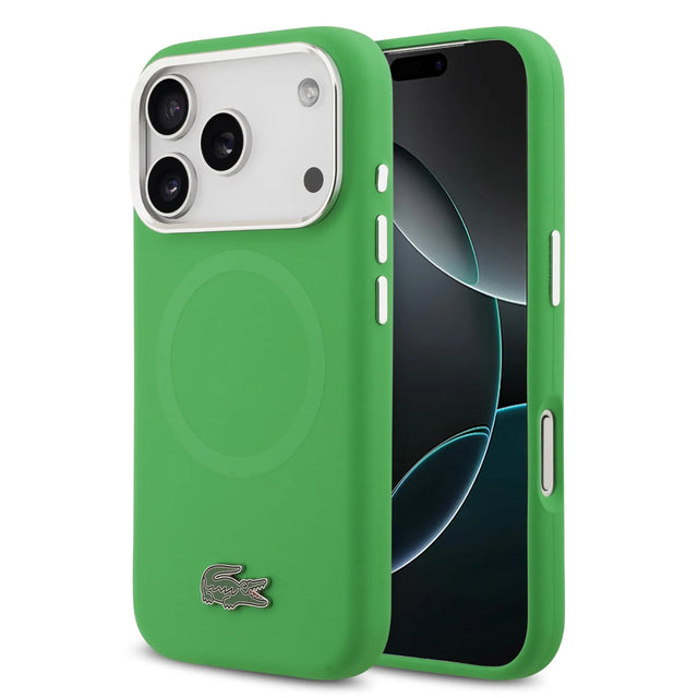 Lacoste Luxury MagSafe Silicone Case – iPhone 17 Pro Max | Estragon Green