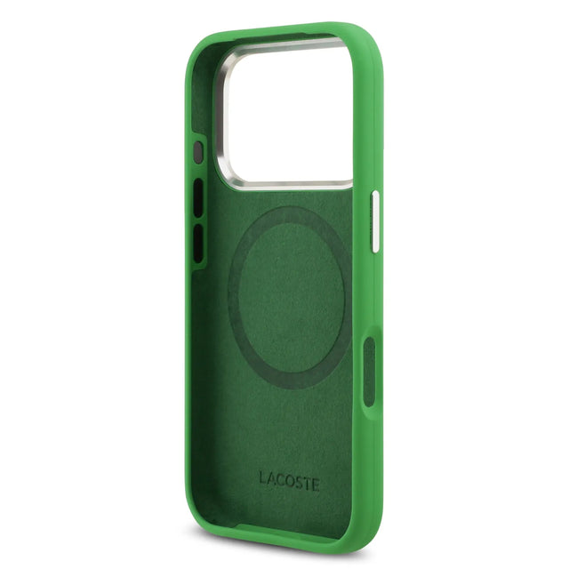 Lacoste Luxury MagSafe Silicone Case – iPhone 17 Pro Max | Estragon Green