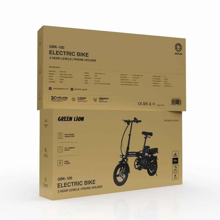 אופניים חשמליים Green Lion GBK-100 Electric Bike 48V – שחור