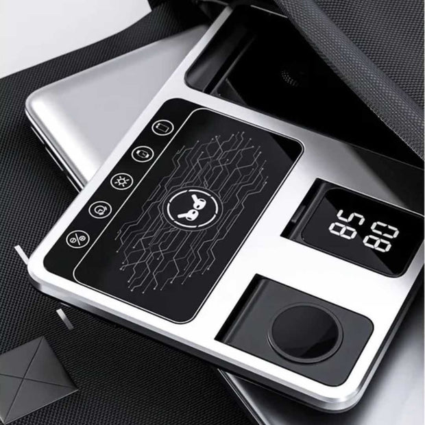 قال ChatGPT:  עמדת טעינה אלחוטית חכמה 4 in 1 Wireless Charging Station – אפור ⚡💎✨