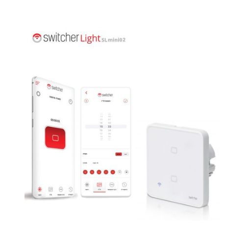 מתג חכם ל-2 תאורות Switcher Light SLmi02 - מתאים לקופסה עגולה 55 מ''מ