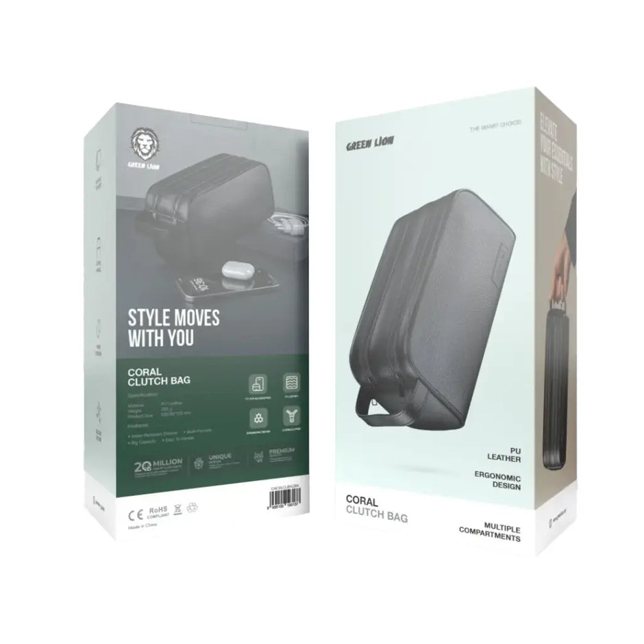 תיק קלאץ’ Green Lion Coral Clutch Bag – דגם 2 Zip 👜