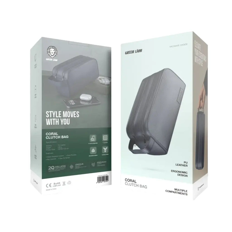 תיק קלאץ’ Green Lion Coral Clutch Bag – דגם 2 Zip 👜