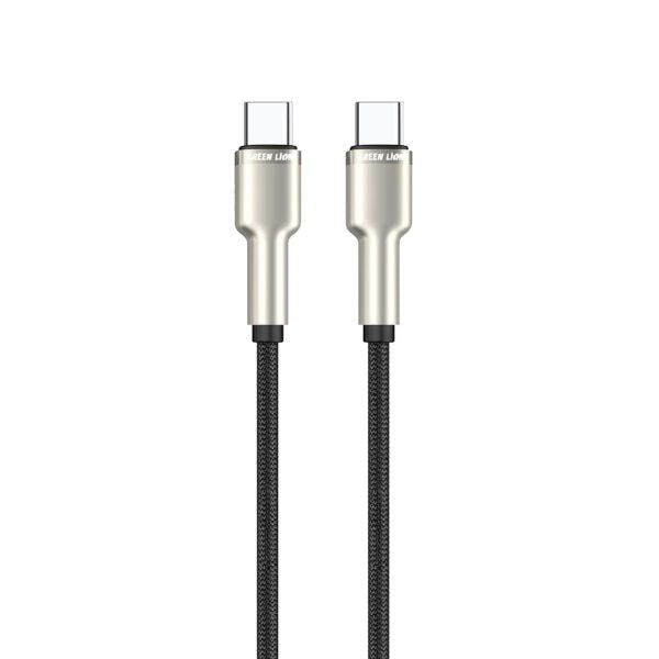 כבל קלוע Green Lion USB-C ל-USB-C – שחור