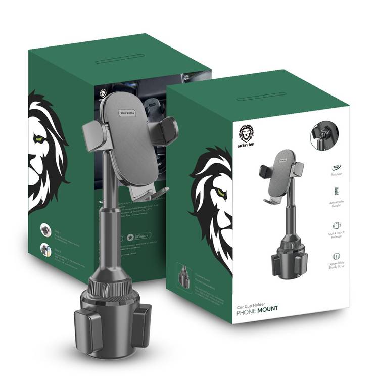 מחזיק טלפון לרכב Green Lion 360° Car Cup Holder Phone Mount