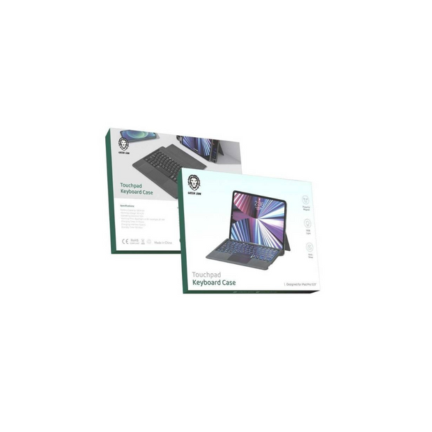 כיסוי מקלדת עם טאץ' פד Green Lion Touchpad Keyboard Case for iPad 10.5″ & 10.2″ – 500mAh – שחור 💻🖱️🖤