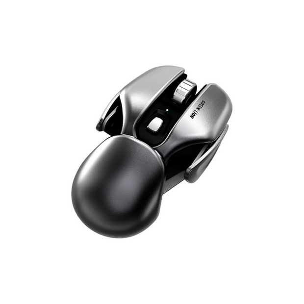 עכבר מתכתי אלחוטי Green Lion G266 Beetles – אפור 🖱️⚙️✨