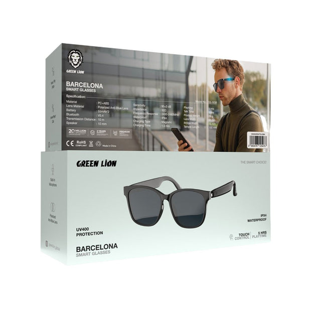 משקפיים חכמים Green Lion Barcelona Smart Glasses – שחור