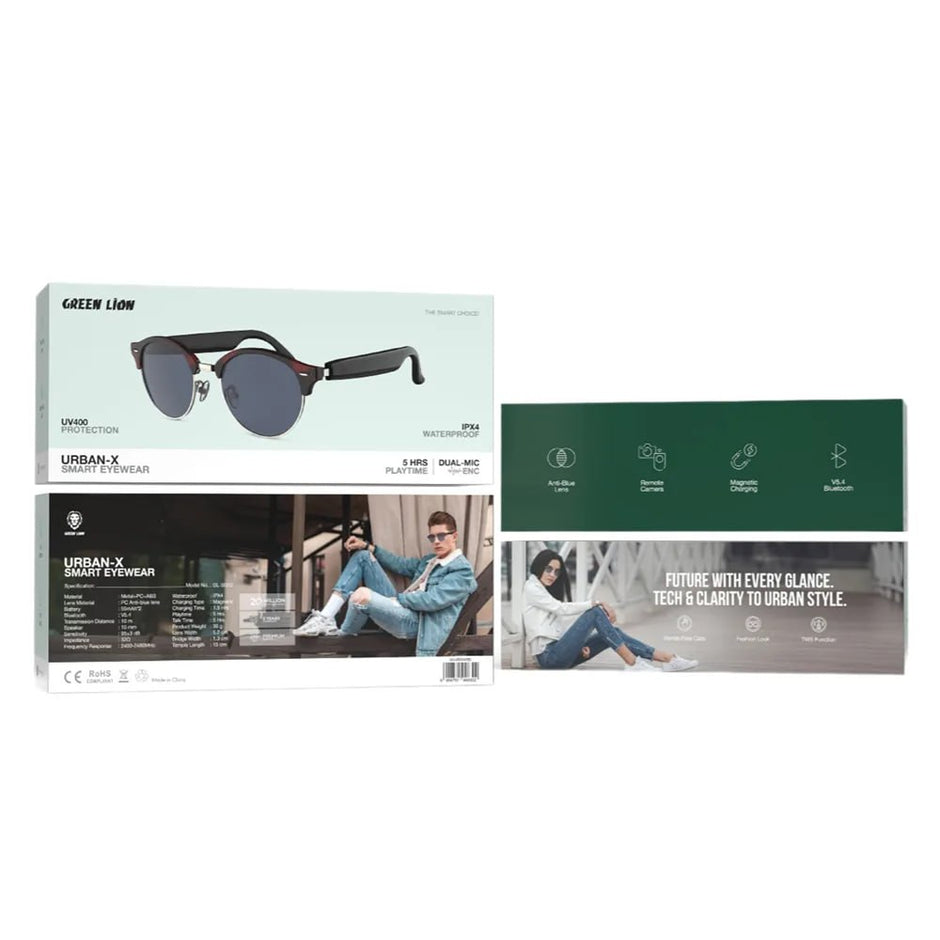 משקפיים חכמים Green Lion Urban-X Smart Eyewear – שחור