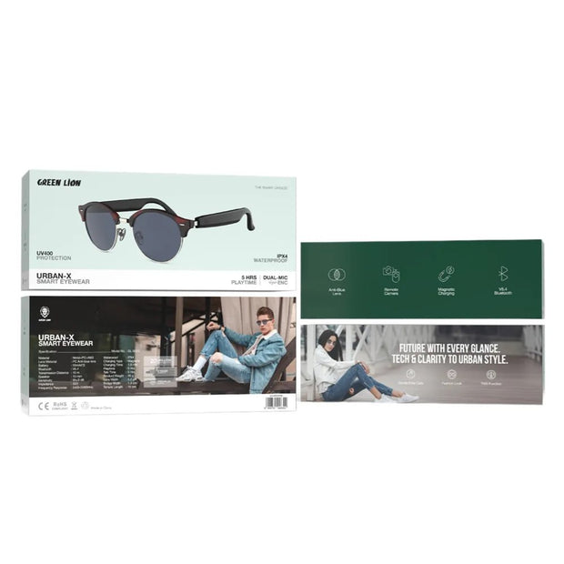 משקפיים חכמים Green Lion Urban-X Smart Eyewear – שחור