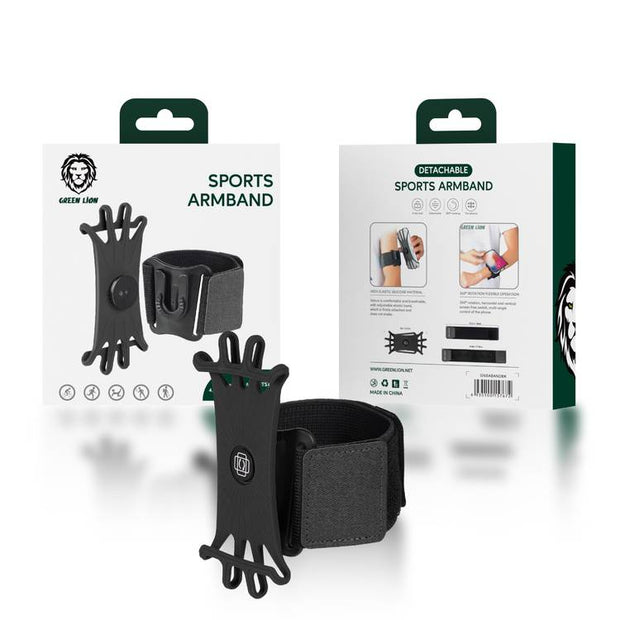 רצועת יד ספורטיבית ניתנת להפרדה Green Lion Detachable Sports Armband – שחור 🏃‍♂️🖤