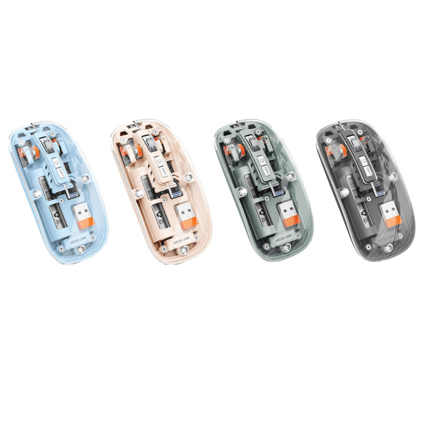 עכבר שקוף חכם Green Lion Transparent Mouse 2 – 1600DPI 🖱️💎✨